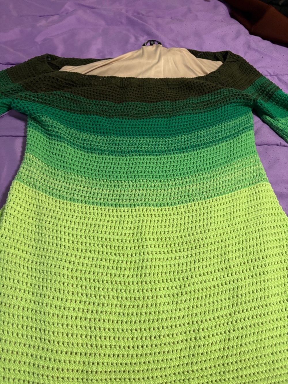 Fashion Nova Green Ombre Long Sleeve Midi Dress - Picture 4 of 4